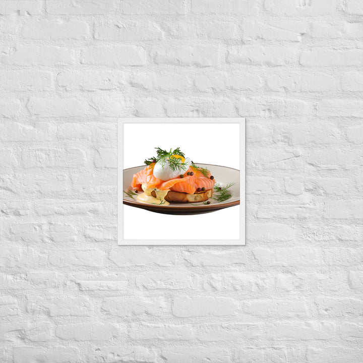 Salmon Eggs Benedict Framed poster 🤤 from Yumify.AI