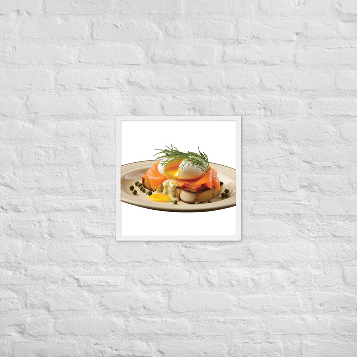 Salmon Eggs Benedict Framed poster 🤤 from Yumify.AI