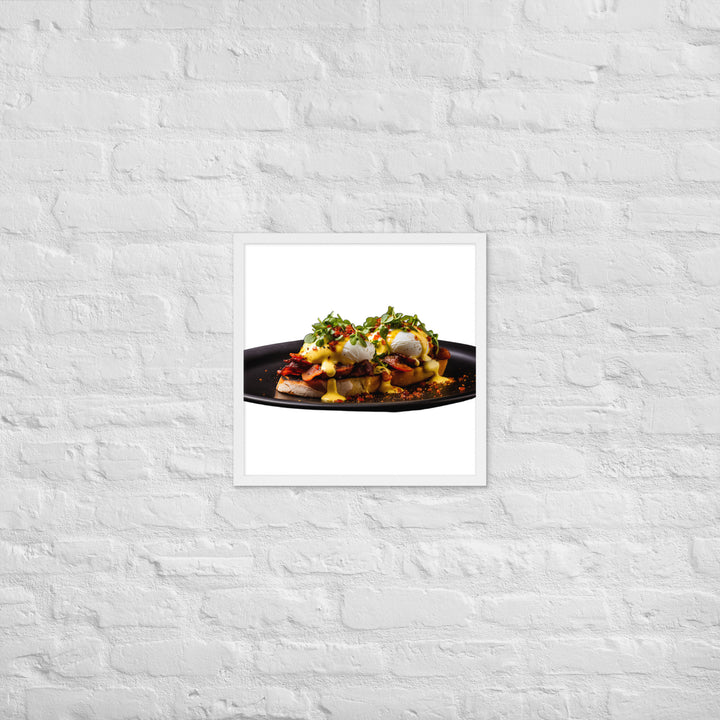 Chorizo Eggs Benedict Framed poster 🤤 from Yumify.AI