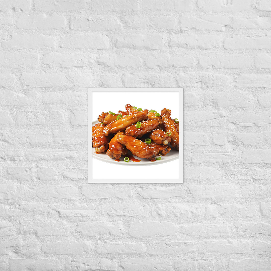 Teriyaki Glazed Chicken Wings Framed poster 🤤 from Yumify.AI