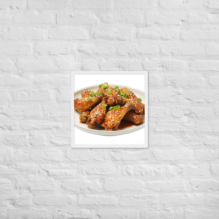Teriyaki Glazed Chicken Wings Framed poster 🤤 from Yumify.AI