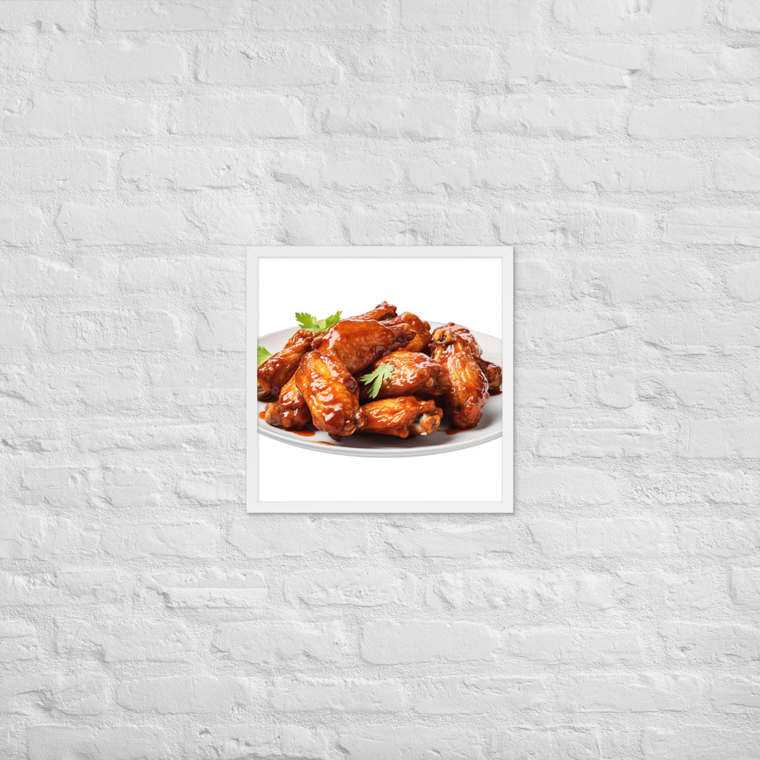 Sweet BBQ Chicken Wings Framed poster 🤤 from Yumify.AI