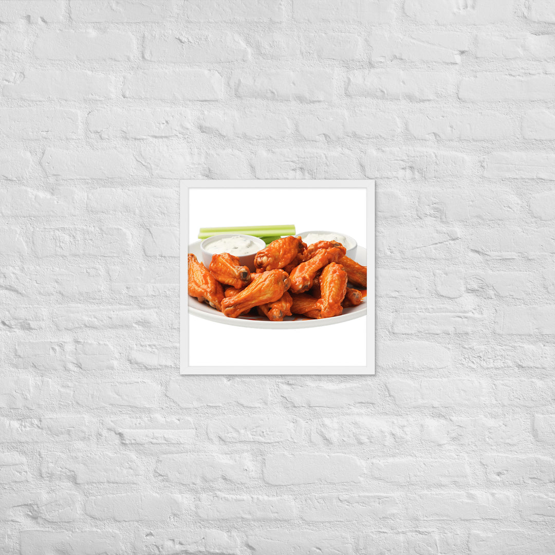 Spicy Buffalo Chicken Wings Framed poster 🤤 from Yumify.AI