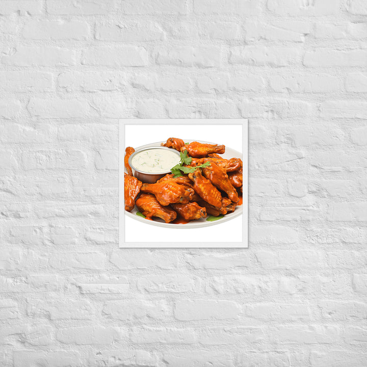 Spicy Buffalo Chicken Wings Framed poster 🤤 from Yumify.AI