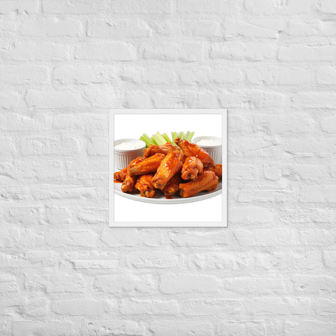 Spicy Buffalo Chicken Wings Framed poster 🤤 from Yumify.AI