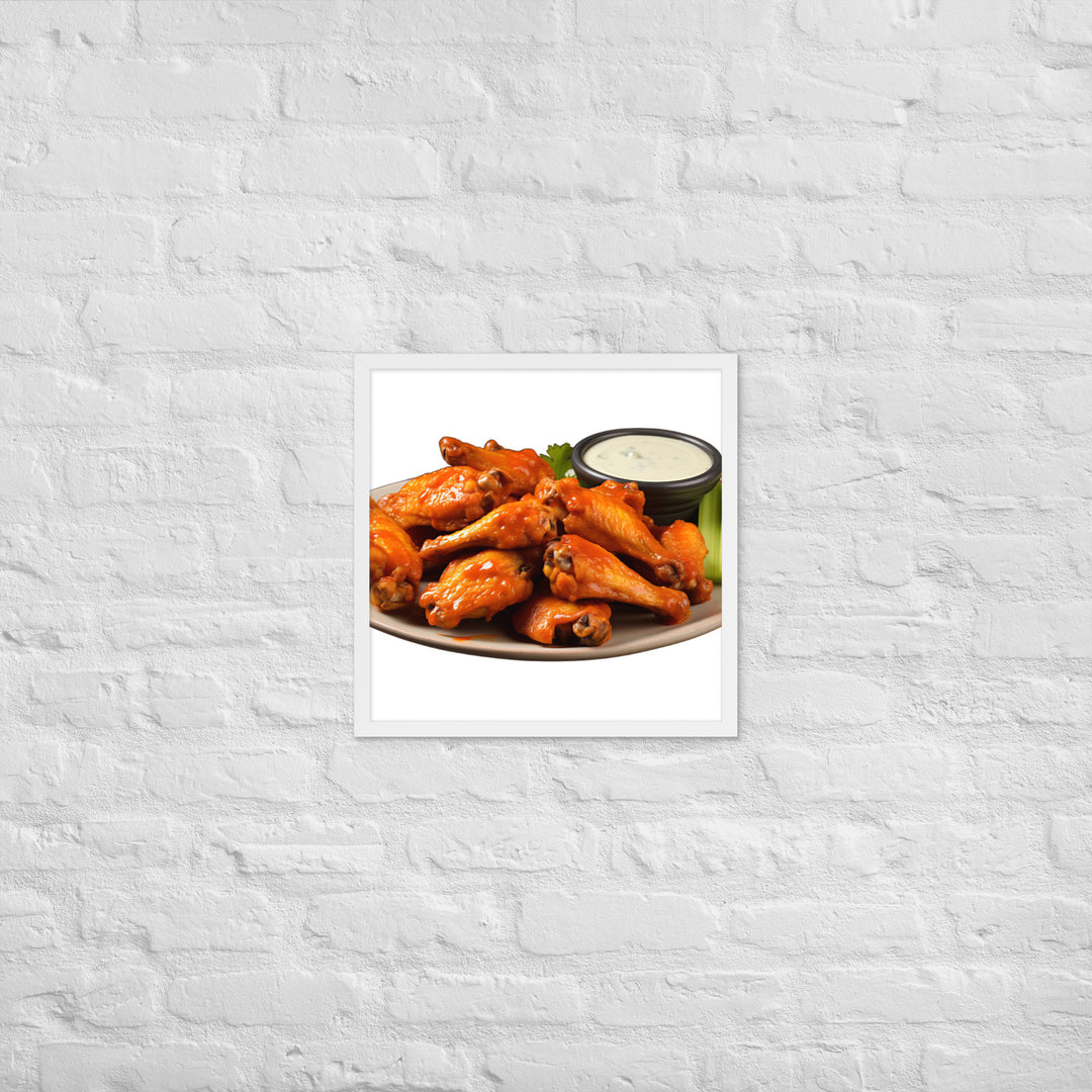 Spicy Buffalo Chicken Wings Framed poster 🤤 from Yumify.AI