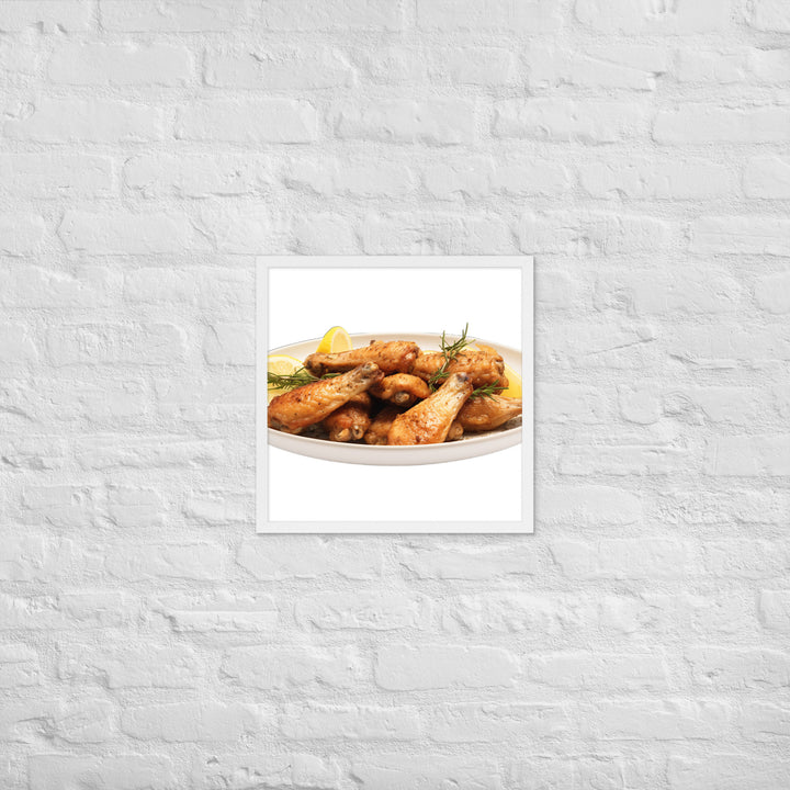 Lemon Pepper Chicken Wings Framed poster 🤤 from Yumify.AI