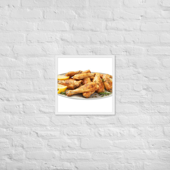 Lemon Pepper Chicken Wings Framed poster 🤤 from Yumify.AI