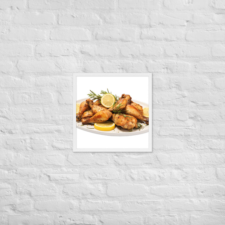 Lemon Pepper Chicken Wings Framed poster 🤤 from Yumify.AI