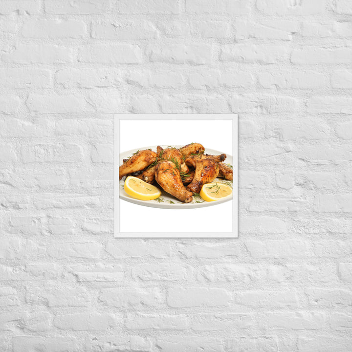 Lemon Pepper Chicken Wings Framed poster 🤤 from Yumify.AI