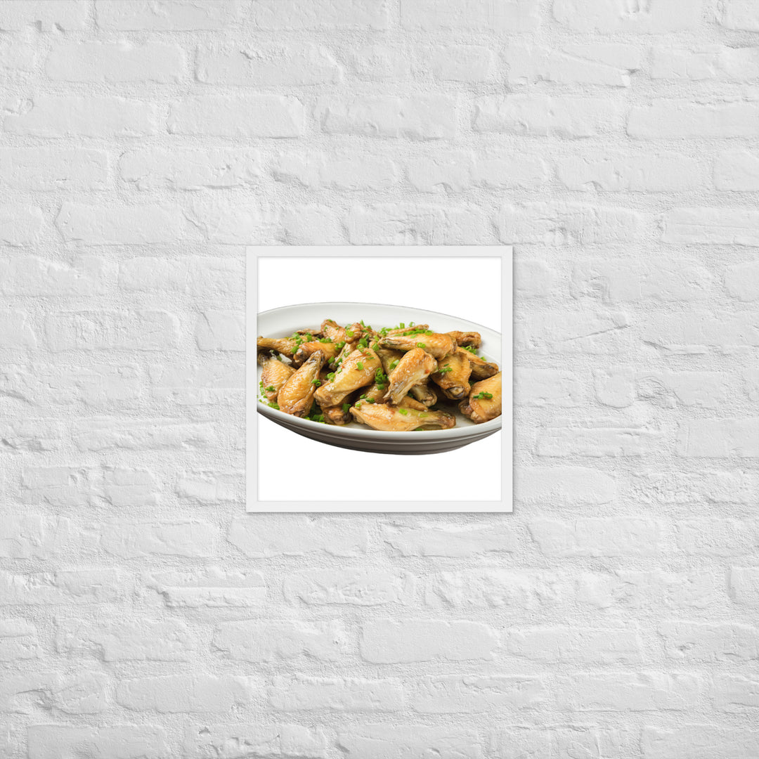 Garlic Parmesan Chicken Wings Framed poster 🤤 from Yumify.AI