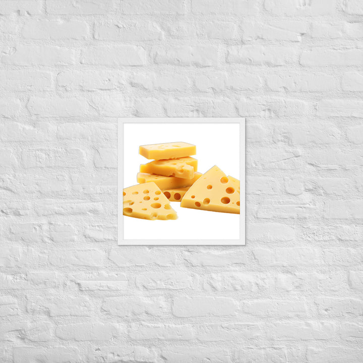 Swiss Cheese Slices Framed poster 🤤 from Yumify.AI