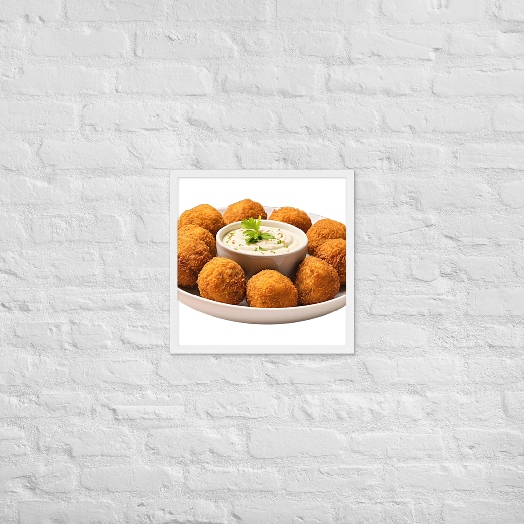 Spicy Falafel with Dipping Sauce Framed poster 🤤 from Yumify.AI