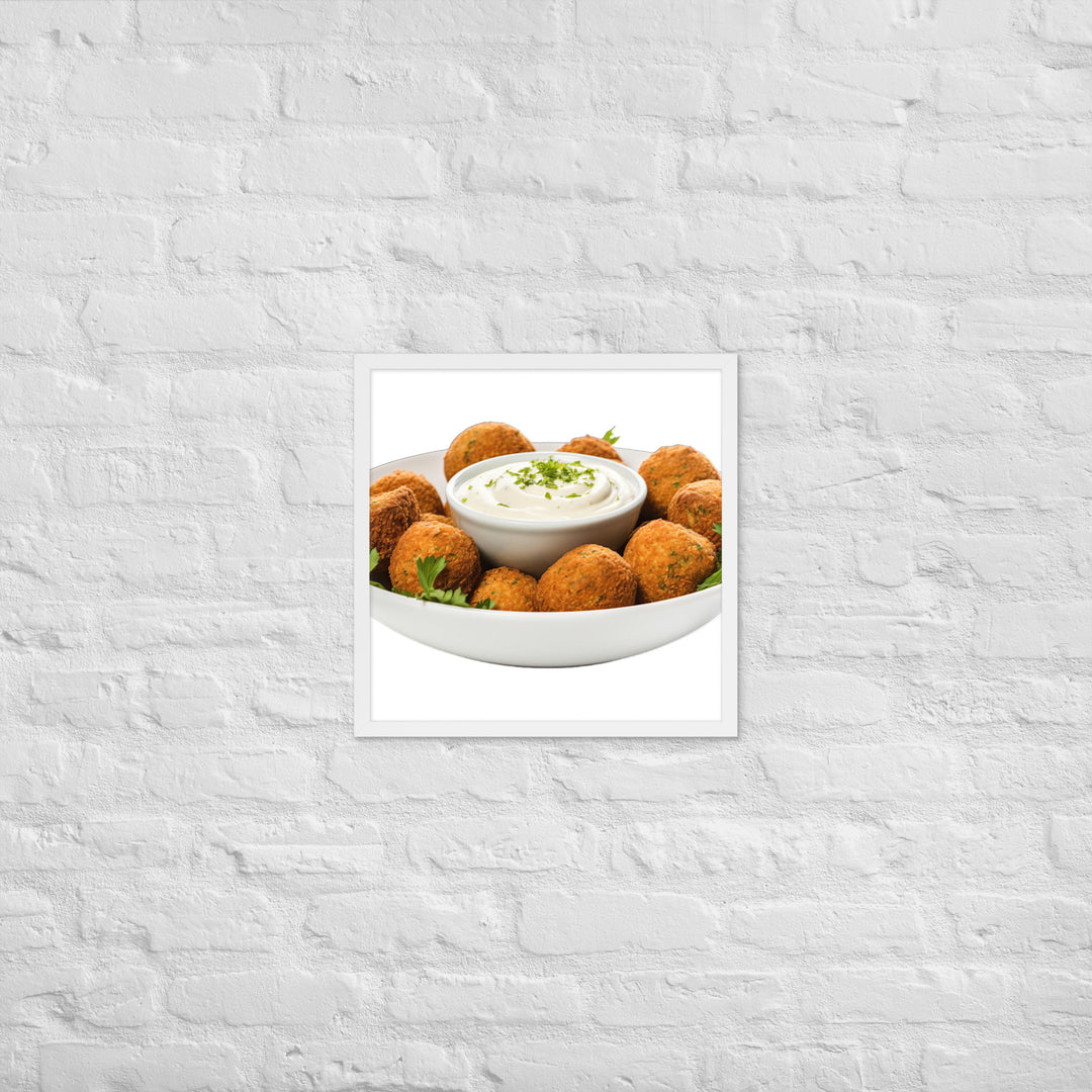 Spicy Falafel with Dipping Sauce Framed poster 🤤 from Yumify.AI