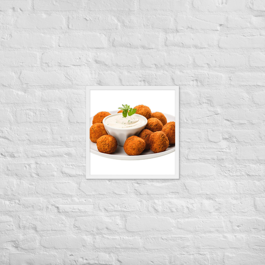 Spicy Falafel with Dipping Sauce Framed poster 🤤 from Yumify.AI