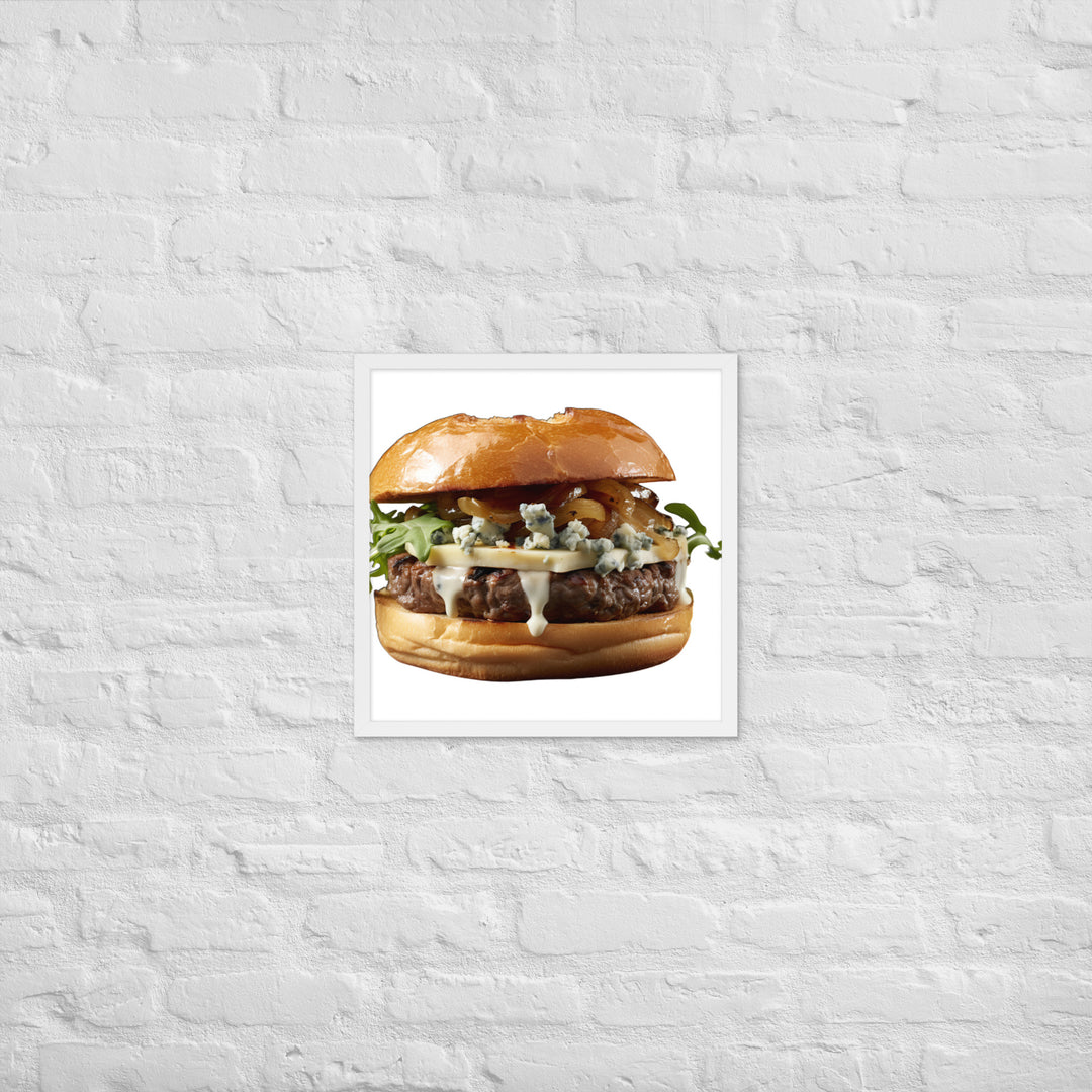 Gourmet Blue Cheese Burger Framed poster 🤤 from Yumify.AI