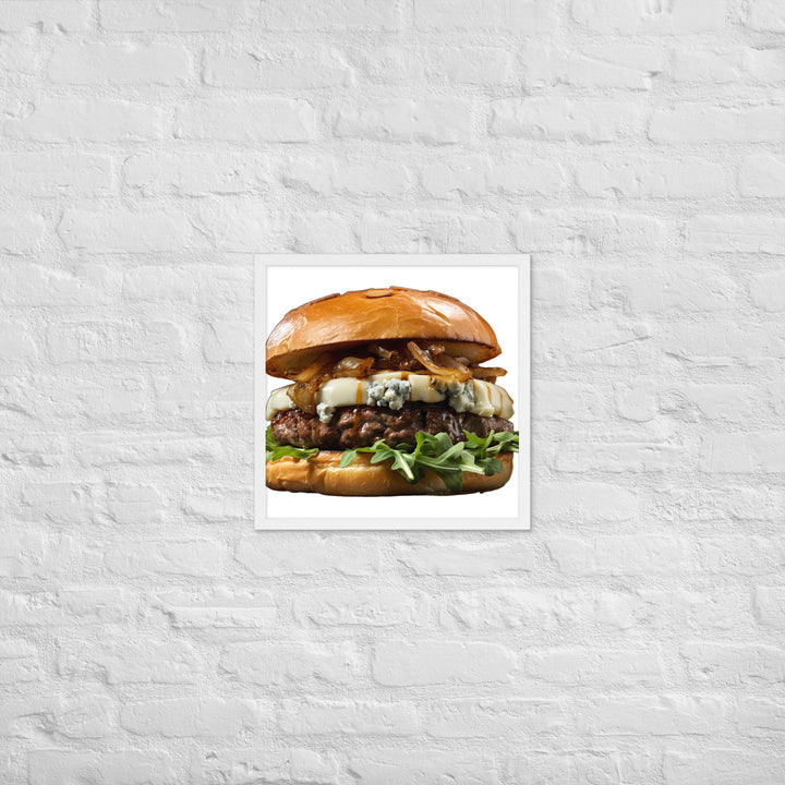 Gourmet Blue Cheese Burger Framed poster 🤤 from Yumify.AI