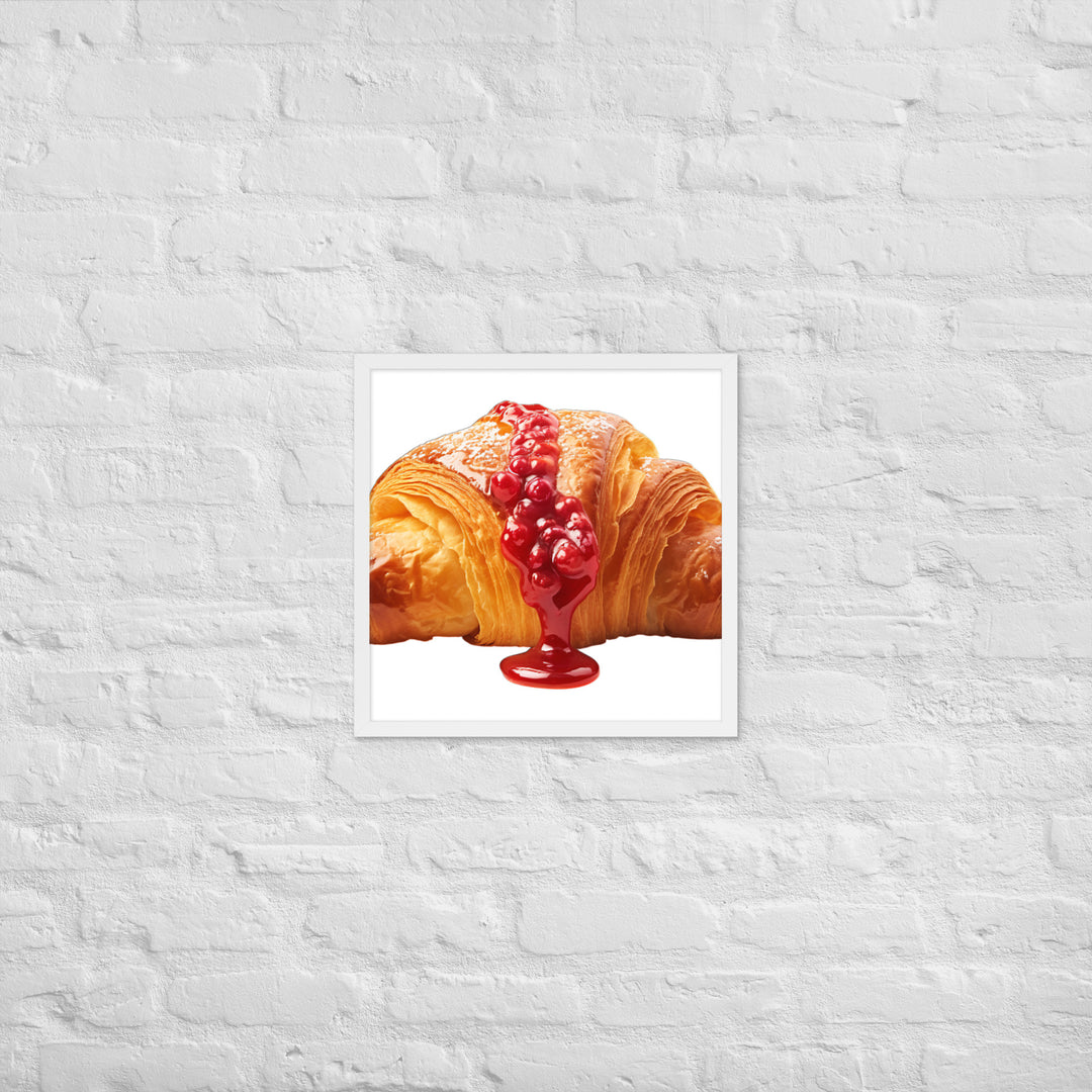 Raspberry Jam Croissant Framed poster 🤤 from Yumify.AI