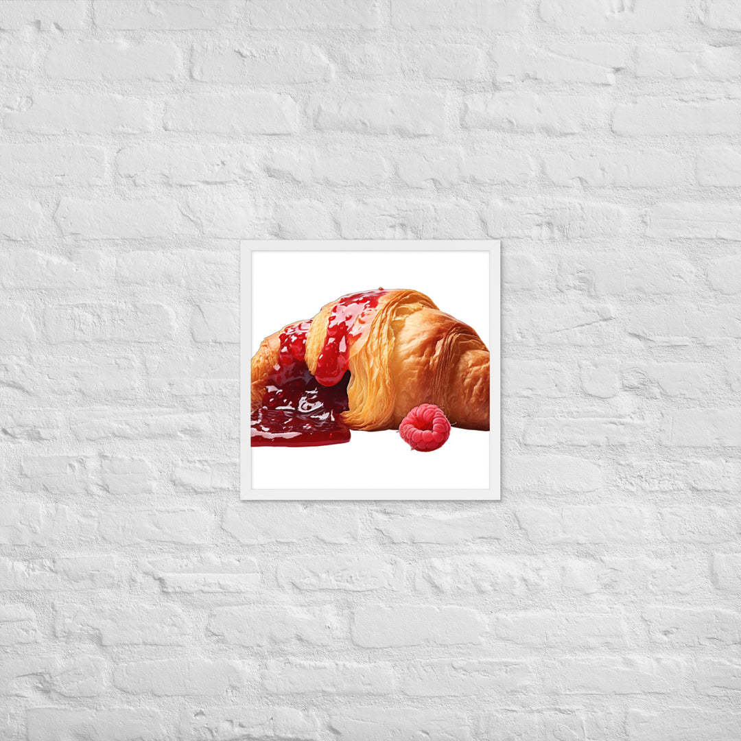 Raspberry Jam Croissant Framed poster 🤤 from Yumify.AI