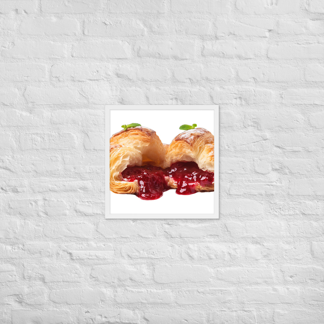 Raspberry Jam Croissant Framed poster 🤤 from Yumify.AI