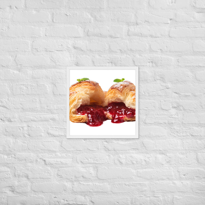 Raspberry Jam Croissant Framed poster 🤤 from Yumify.AI