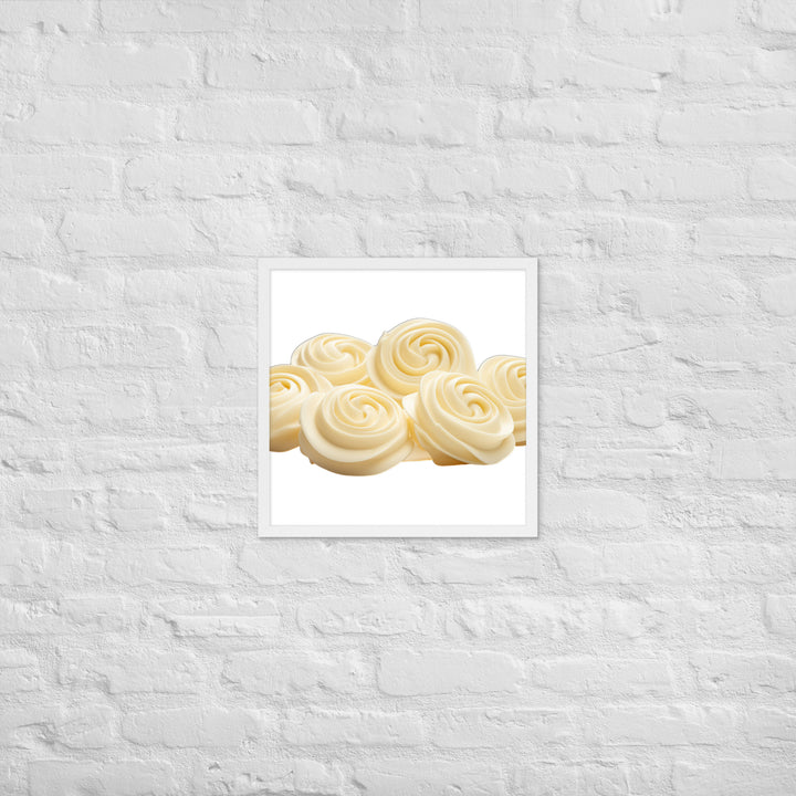 White Chocolate Swirls Framed poster 🤤 from Yumify.AI