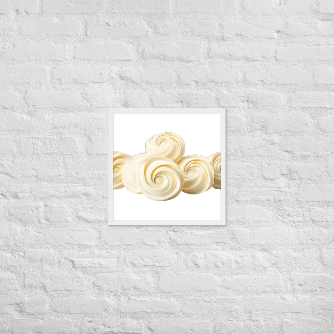 White Chocolate Swirls Framed poster 🤤 from Yumify.AI