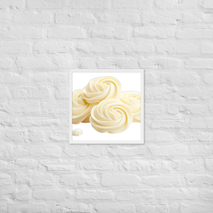 White Chocolate Swirls Framed poster 🤤 from Yumify.AI