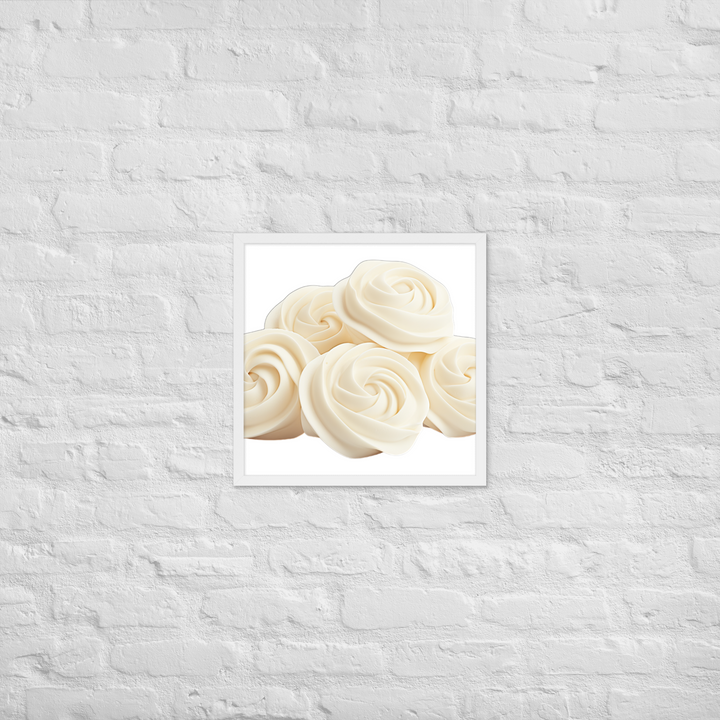 White Chocolate Swirls Framed poster 🤤 from Yumify.AI