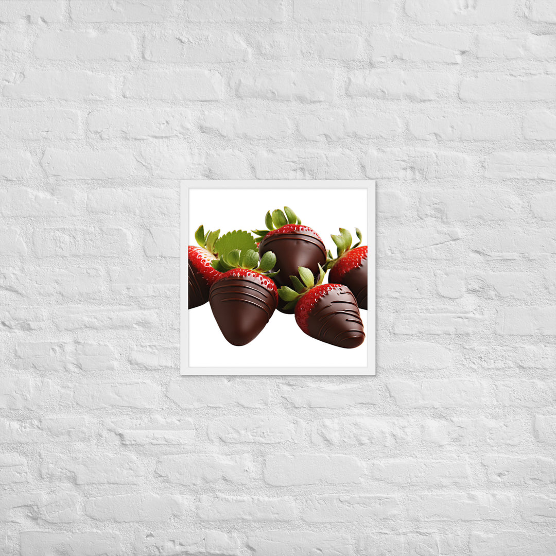 Chocolate Covered Strawberries Framed poster 🤤 from Yumify.AI