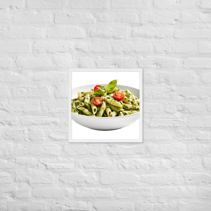 Fresh Basil Pesto Penne Framed poster 🤤 from Yumify.AI