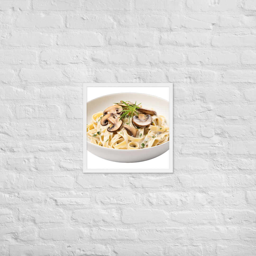 Creamy Mushroom Fettuccine Framed poster 🤤 from Yumify.AI