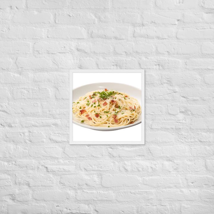 Classic Spaghetti Carbonara Framed poster 🤤 from Yumify.AI