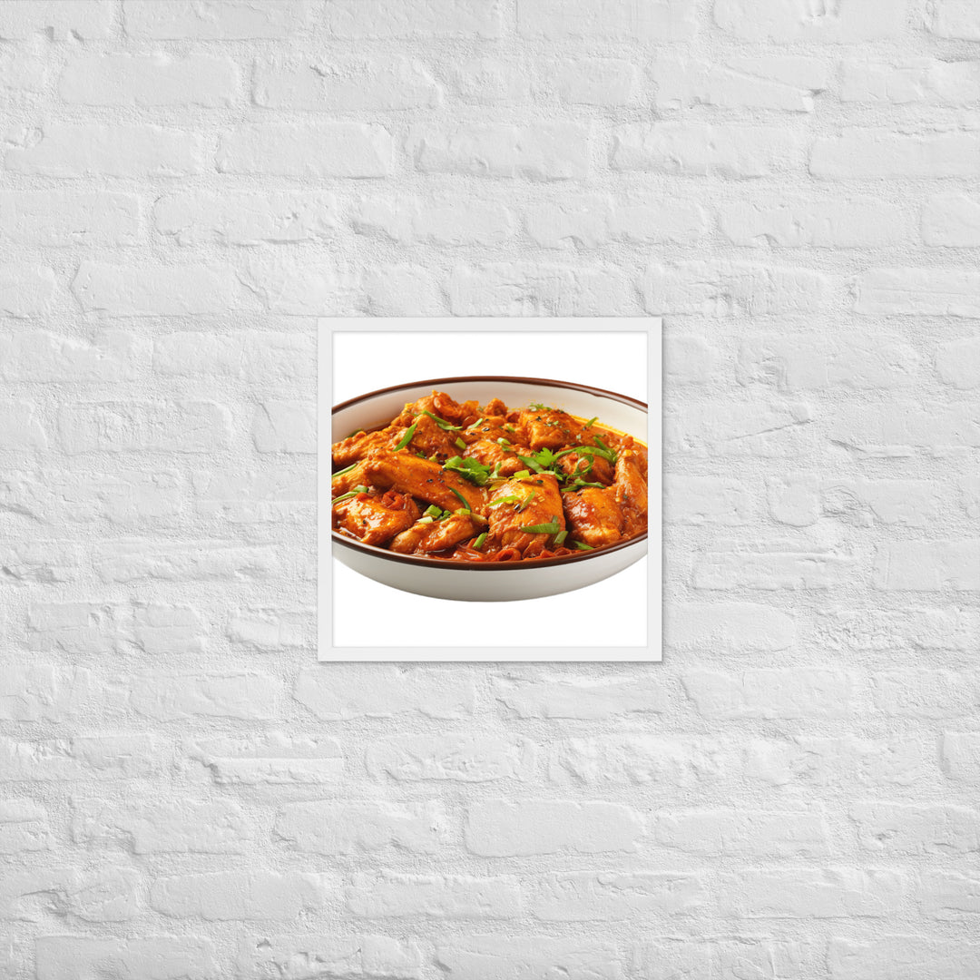 Spicy Chicken Curry Delight Framed poster 🤤 from Yumify.AI