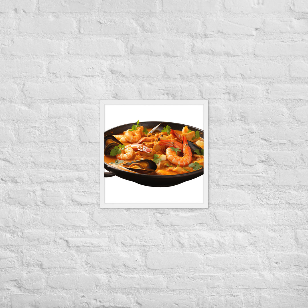 Seafood Curry Extravaganza Framed poster 🤤 from Yumify.AI