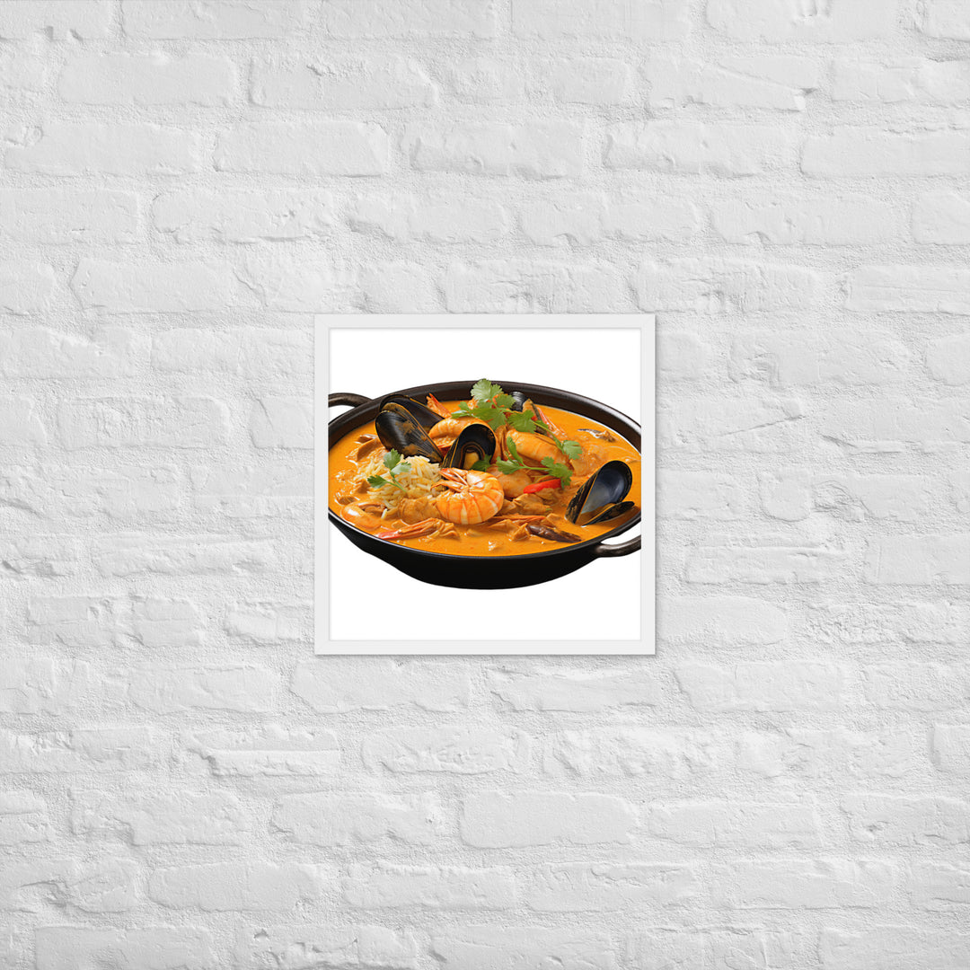 Seafood Curry Extravaganza Framed poster 🤤 from Yumify.AI