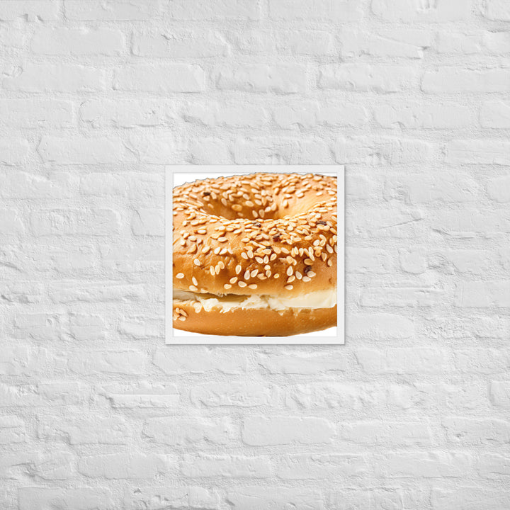 Sesame Seed Bagel Framed poster 🤤 from Yumify.AI