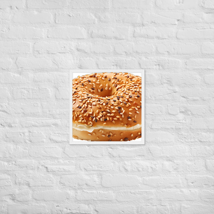 Sesame Seed Bagel Framed poster 🤤 from Yumify.AI