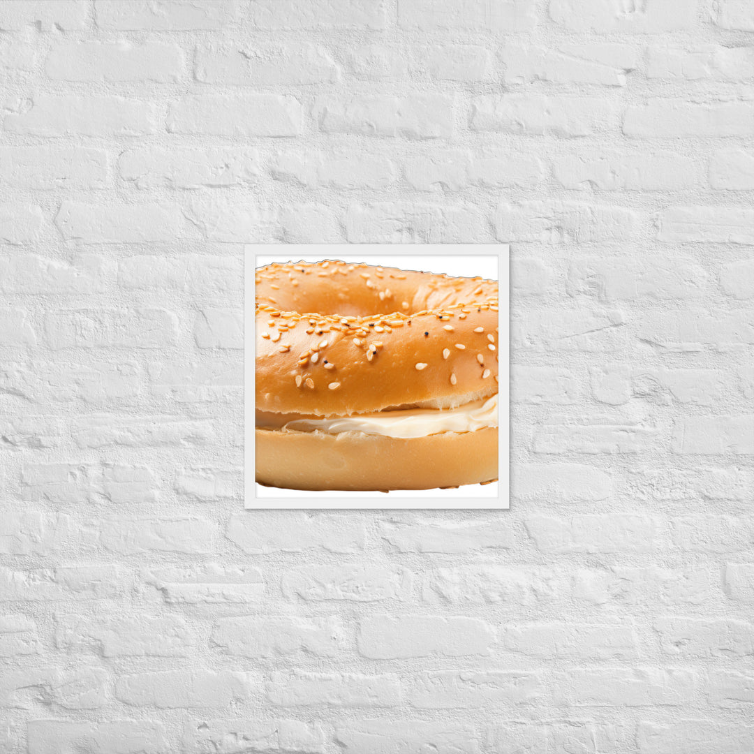 Classic Plain Bagel Framed poster 🤤 from Yumify.AI