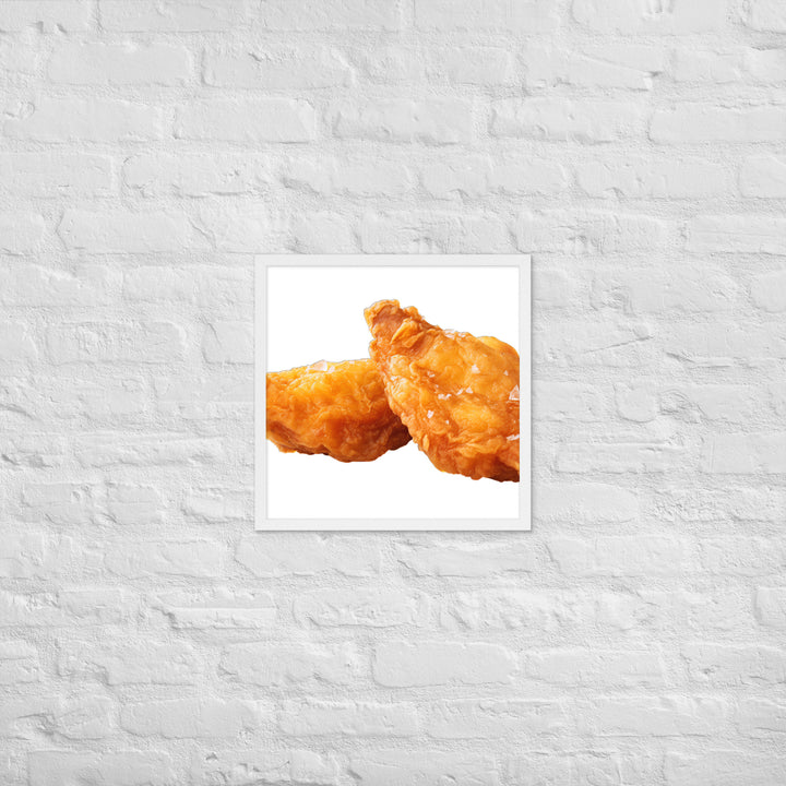 Golden Crispy Fried Chicken Framed poster 🤤 from Yumify.AI