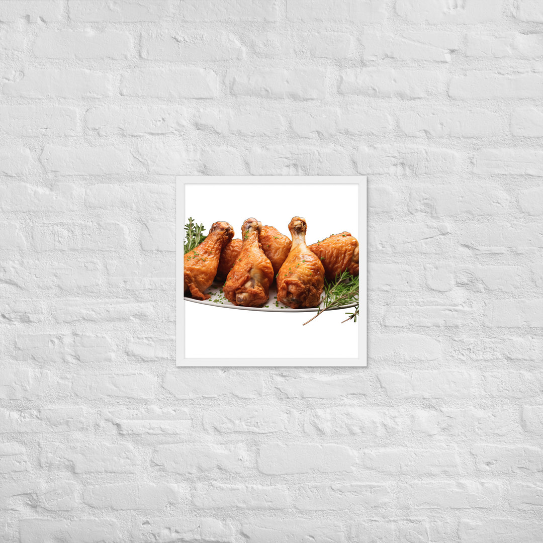 Buttermilk Fried Chicken Drumsticks Framed poster 🤤 from Yumify.AI