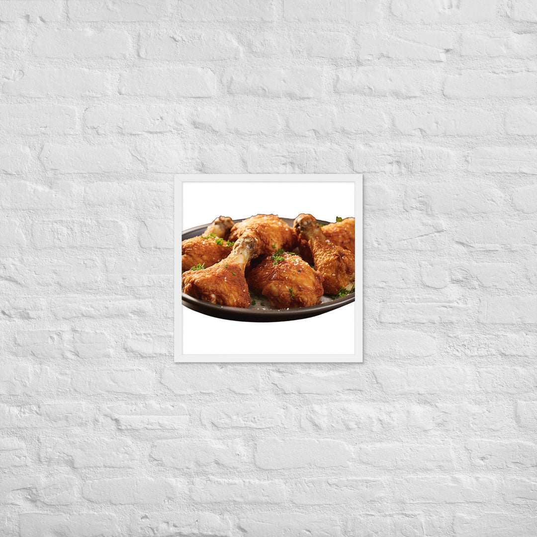 Buttermilk Fried Chicken Drumsticks Framed poster 🤤 from Yumify.AI