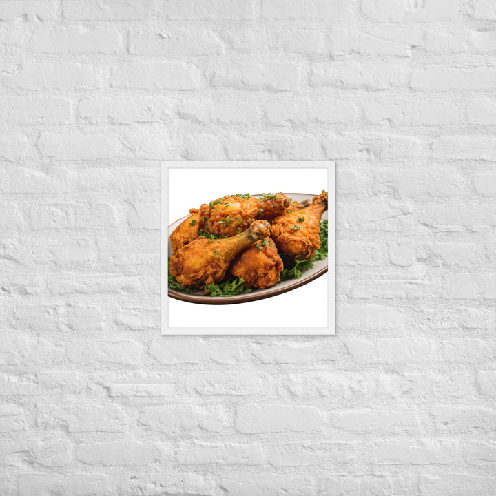 Buttermilk Fried Chicken Drumsticks Framed poster 🤤 from Yumify.AI