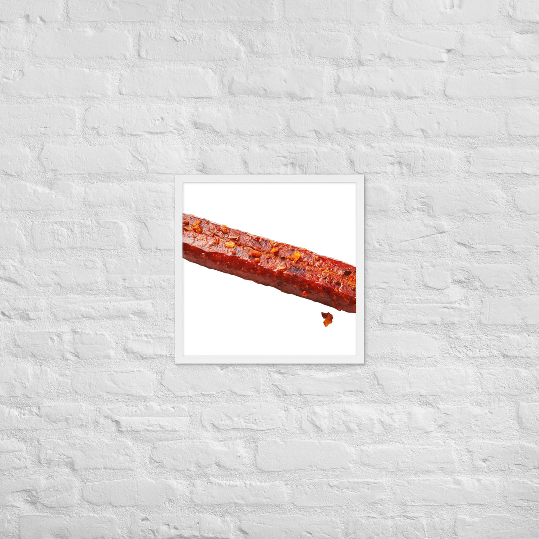 Spicy Beef Sausage Framed poster 🤤 from Yumify.AI