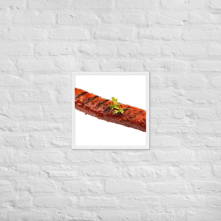 Spicy Beef Sausage Framed poster 🤤 from Yumify.AI