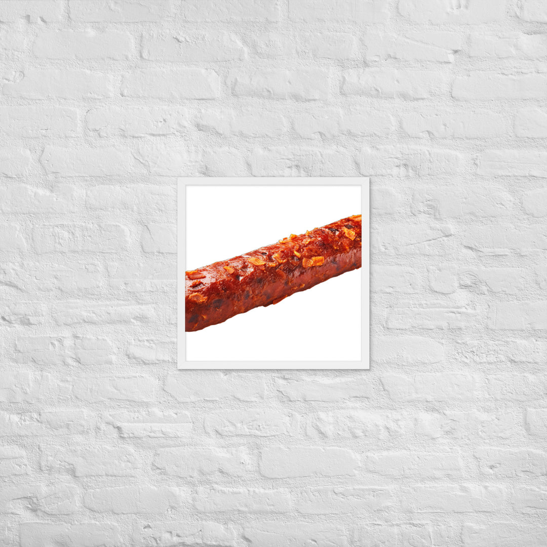 Spicy Beef Sausage Framed poster 🤤 from Yumify.AI