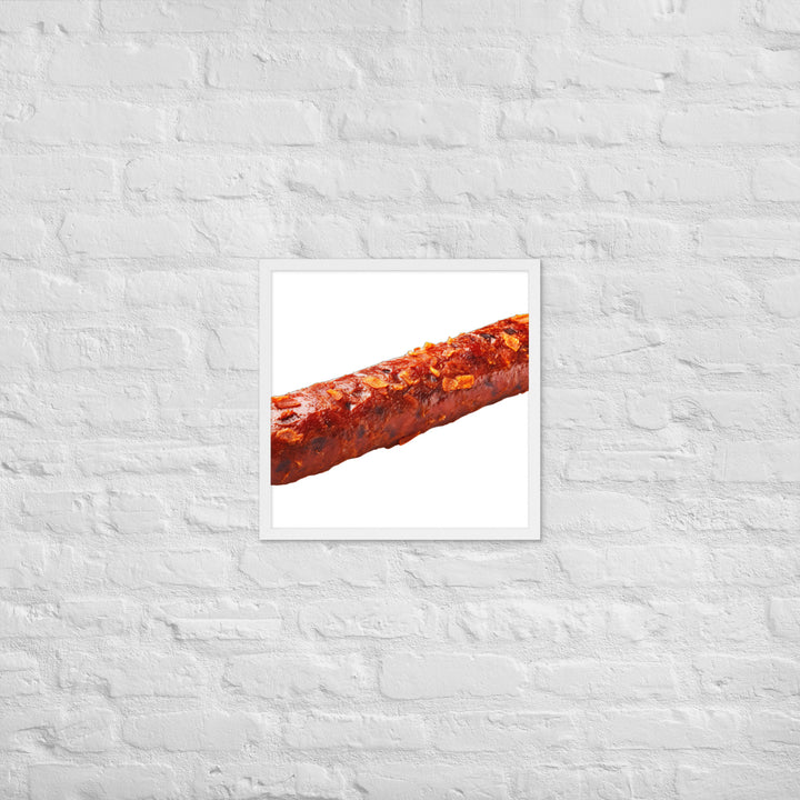 Spicy Beef Sausage Framed poster 🤤 from Yumify.AI