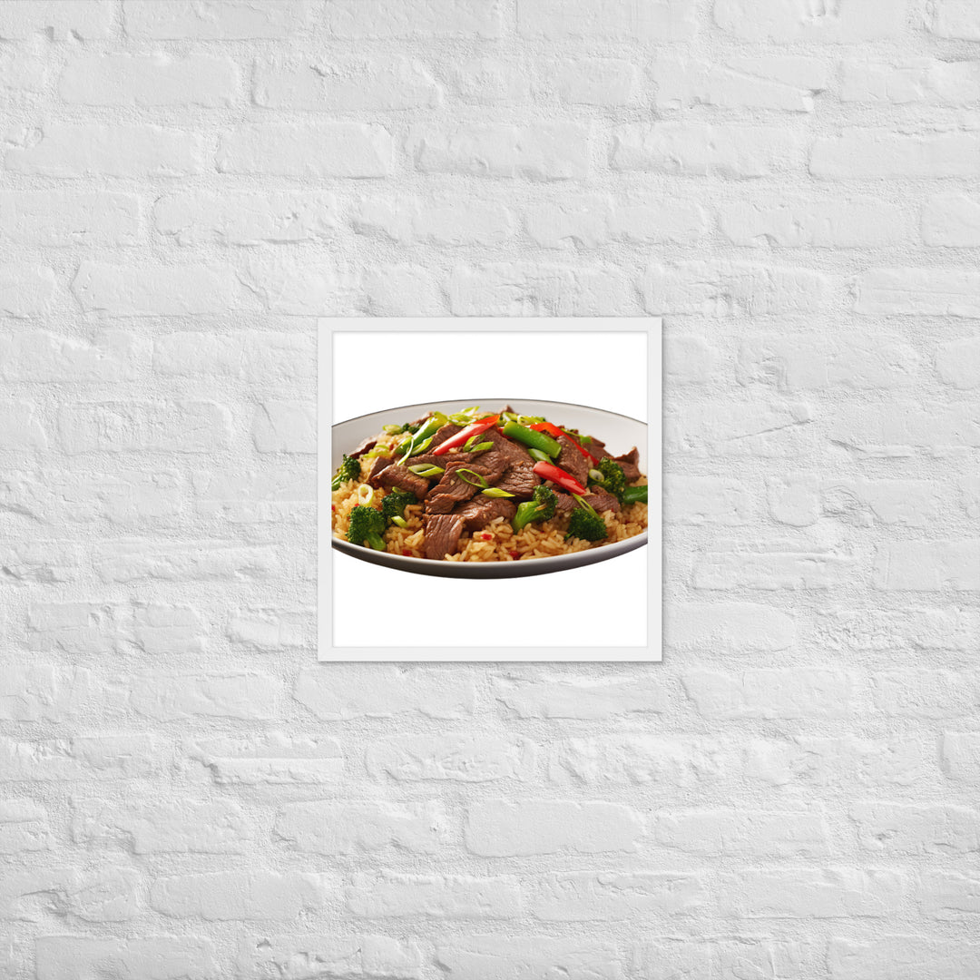 Spicy Beef Fried Rice Framed poster 🤤 from Yumify.AI