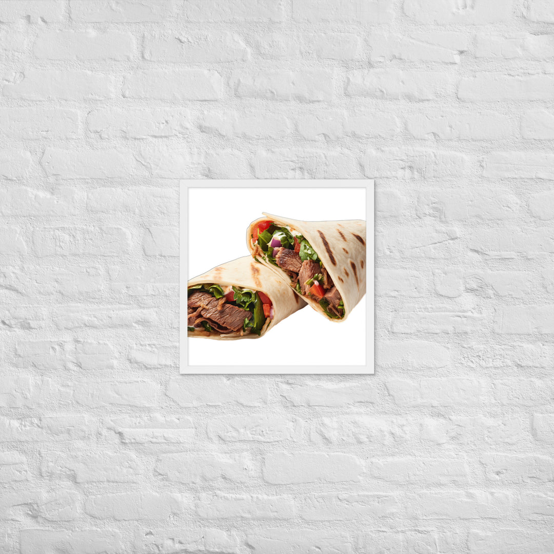 Beef Shawarma Roll Framed poster 🤤 from Yumify.AI