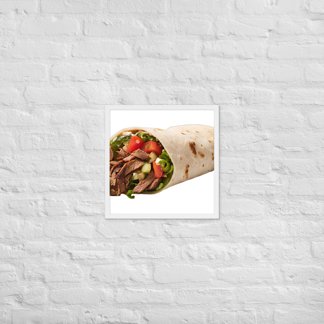 Beef Shawarma Roll Framed poster 🤤 from Yumify.AI